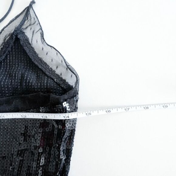 Free People Intimately Women Sassy Cami Sexy Tank Top V Neckline Mesh Black S - Picture 6 of 7